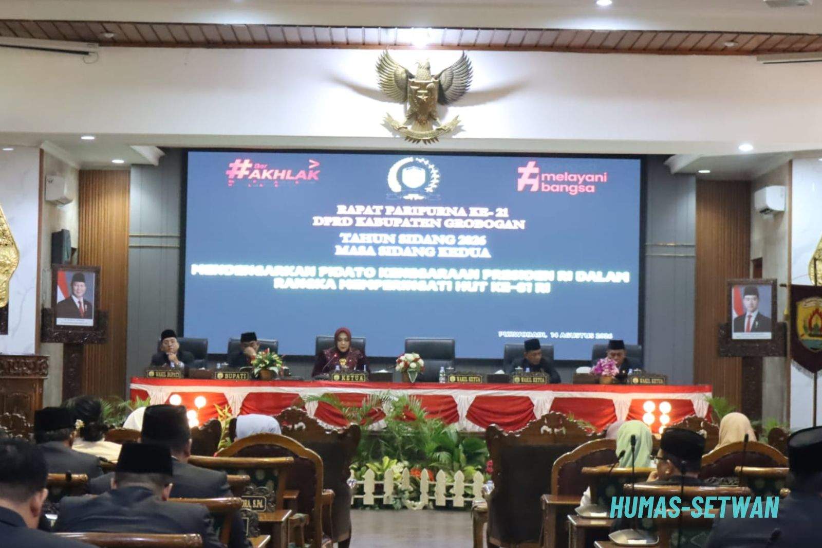 DPRD Kabupaten Grobogan Gelar Rapat Paripurna ke-21, Simak Pidato Kenegaraan Presiden RI Menyambut HUT ke-81 RI