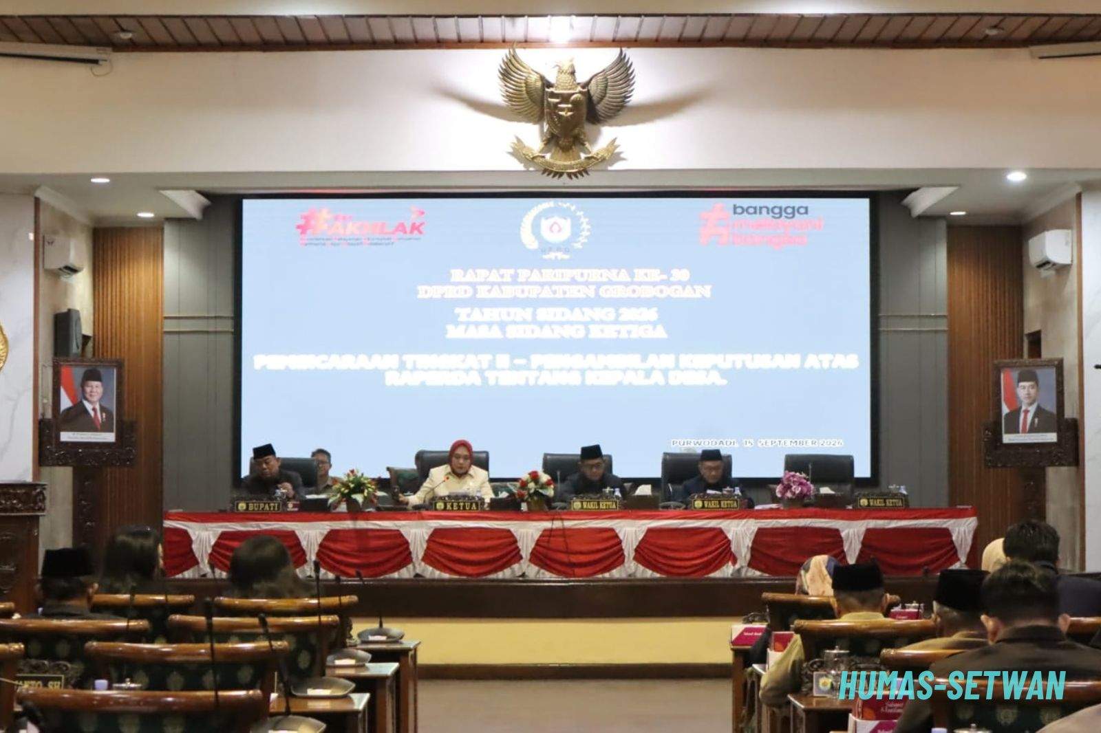 DPRD Kabupaten Grobogan Gelar Rapat Paripurna Ke-30, Sahkan Raperda Perubahan Tentang Kepala Desa Dan Perangkat Desa
