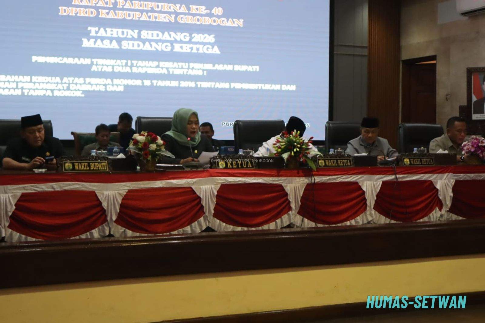 DPRD Grobogan Gelar Rapat Paripurna Ke-40, Bahas Penyesuaian BPBD dan Raperda Kawasan Tanpa Rokok